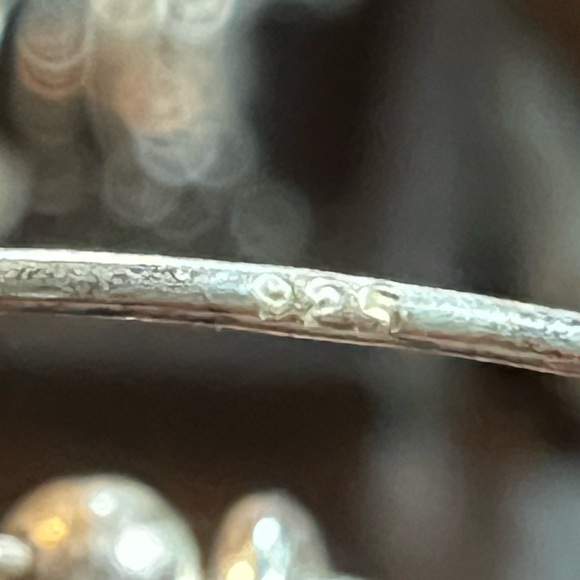 Sterling Wire Hammered Hoop Earrings - Picture 4 of 5